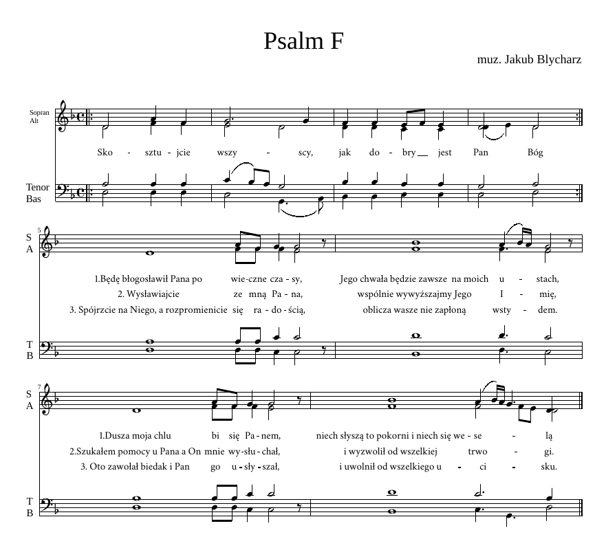 Psalm F Blycharz 2L Refren+zwrotki